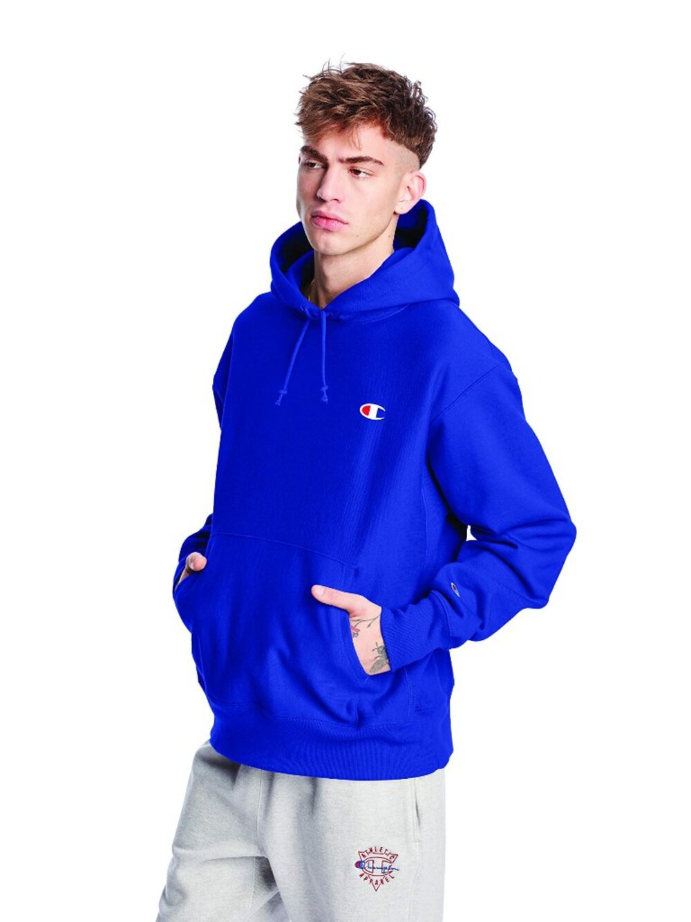 Champion Men's Reverse Weave Hoodie - Dark Blue